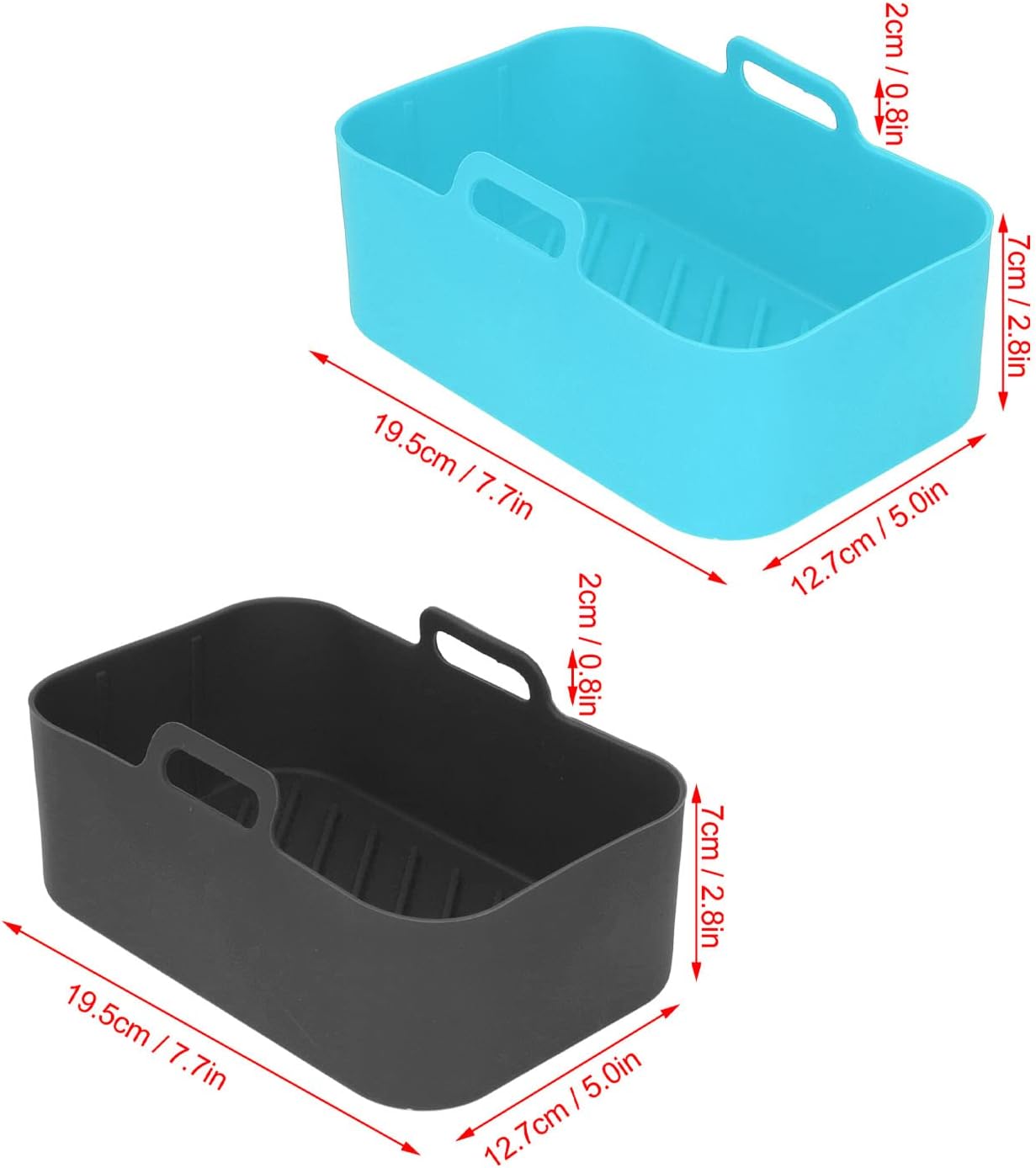 Olla de silicona para freidora de aire, 2 unidades, olla de silicona antiadherente, reutilizable, repuesto para accesorio Ninja DZ201 Foodi de 8