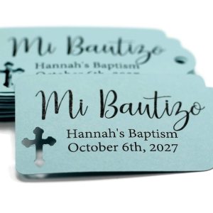 Mi Bautizo Tags – Personalized Baptism Favor Tags – More Colors Available – 20pc (Blue) Mi Bautizo Tags – Personalized Baptism Favor Tags – More Colors Available – 20pc (Blue)