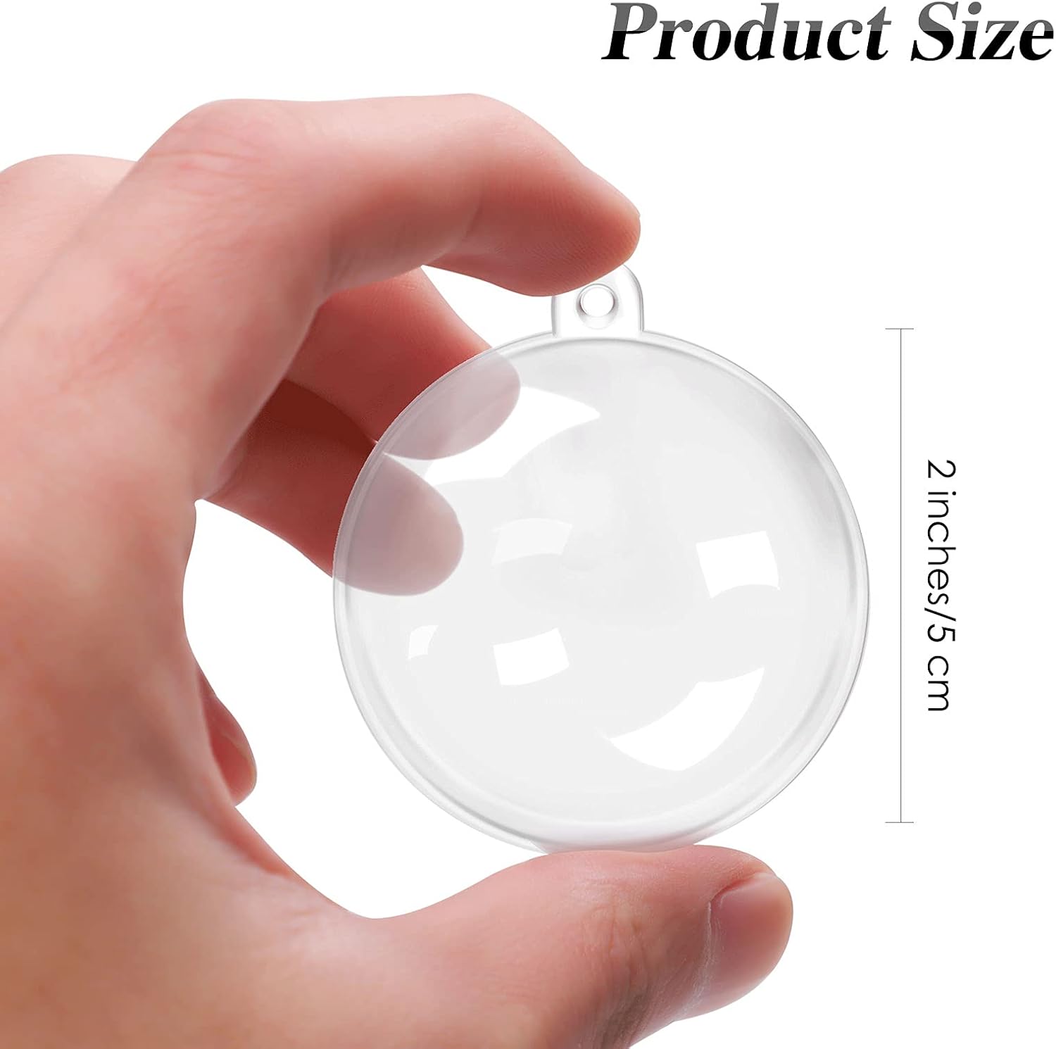 Aneco 30 bolas de plástico transparente rellenables de 1.97 pulgadas (1.969 in) para manualidades, adornos de bolas de árbol de Navidad,