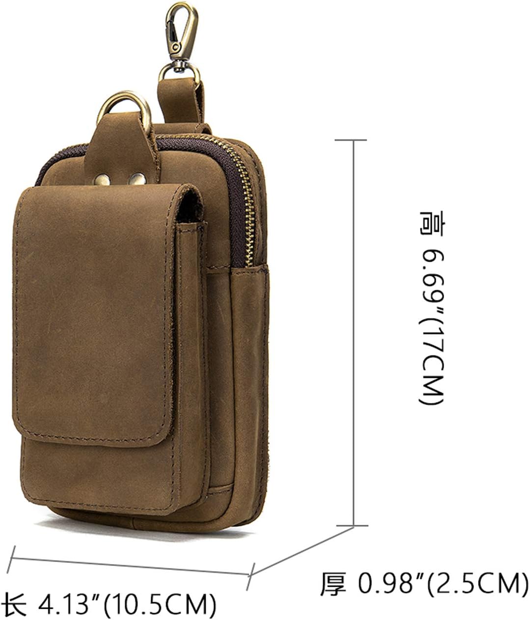 Riñonera de cuero para teléfono celular, funda pequeña con clip para cinturón para teléfono celular, de 6.7 pulgadas, de piel sintética, para
