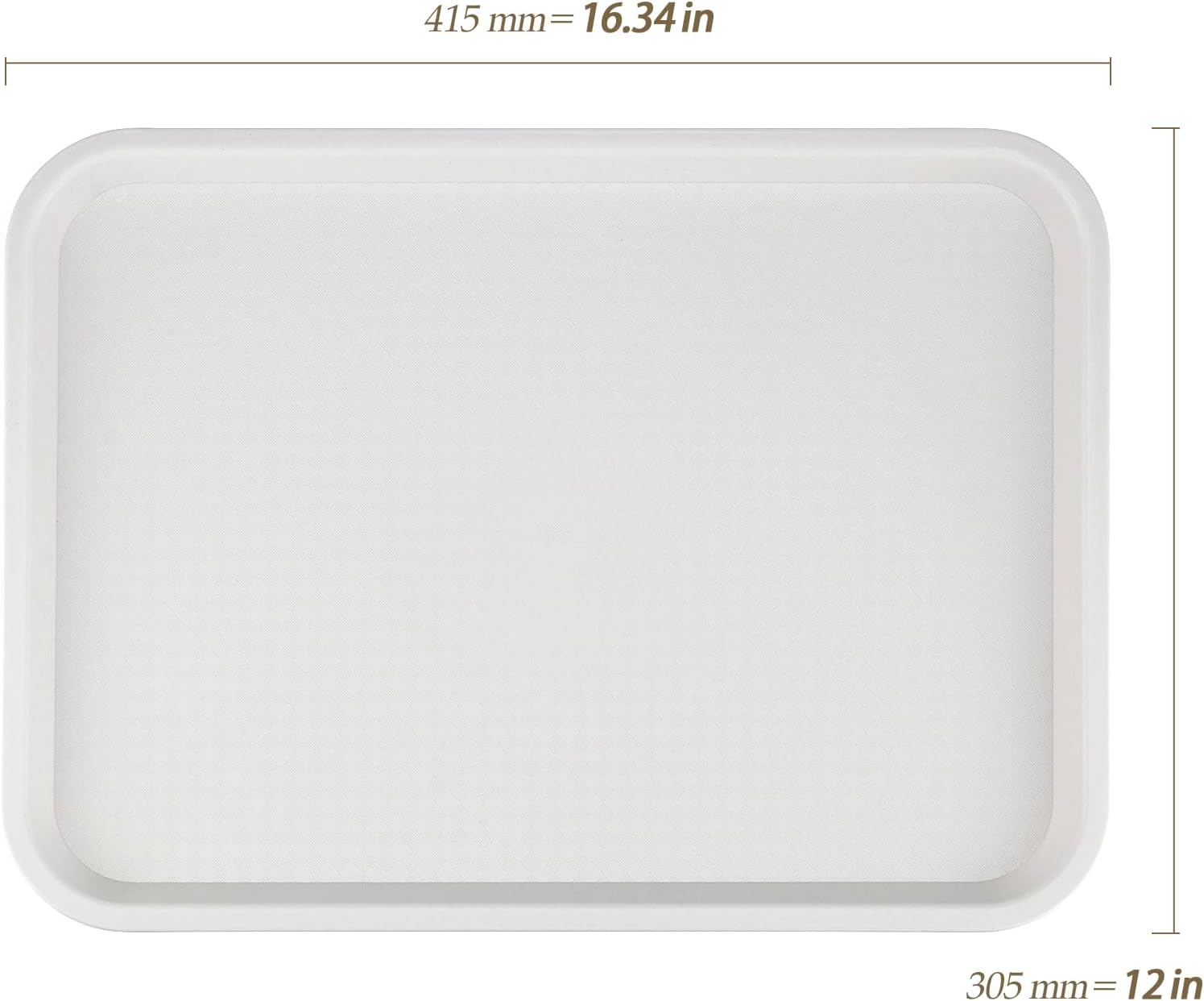 HEIHAK Paquete de 10 bandejas de plástico para comida rápida, bandejas de plástico para cafeterías de 16 x 12 pulgadas con superficie texturizada,