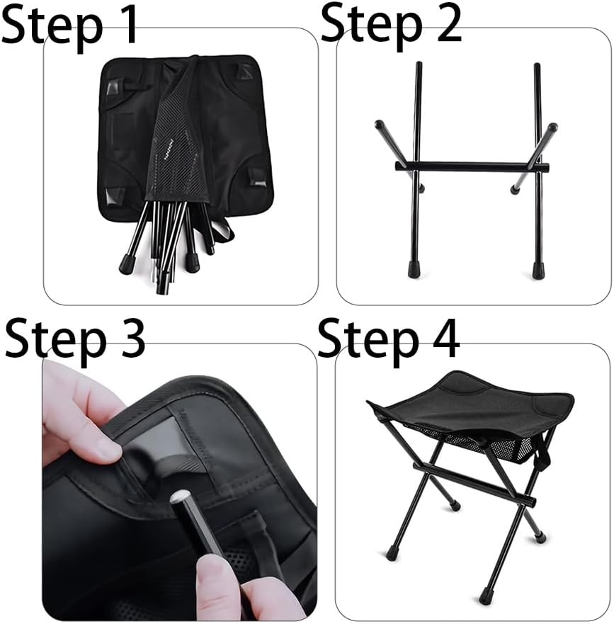 Taburete de camping ligero y pequeño, silla plegable portátil de 13 pulgadas, para caminar al aire libre, senderismo, pesca, 400 libras