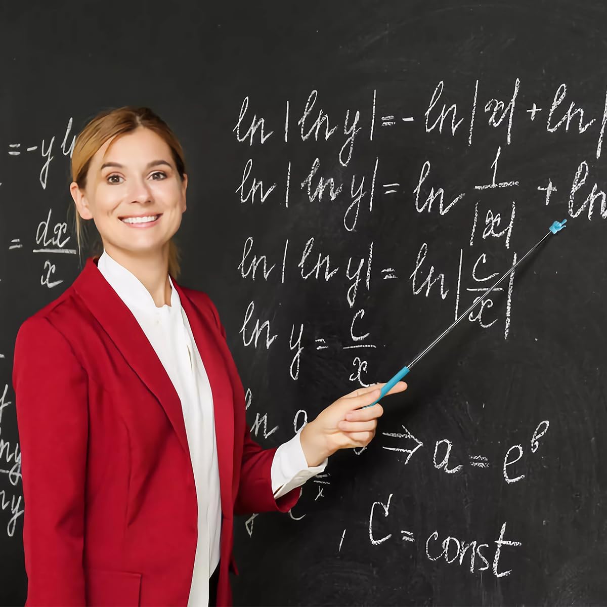 Senbos Puntero telescópico para profesores, 4 unidades de puntero extensible de enseñanza retráctil para aula, mini puntero de mano, puntero de dedo