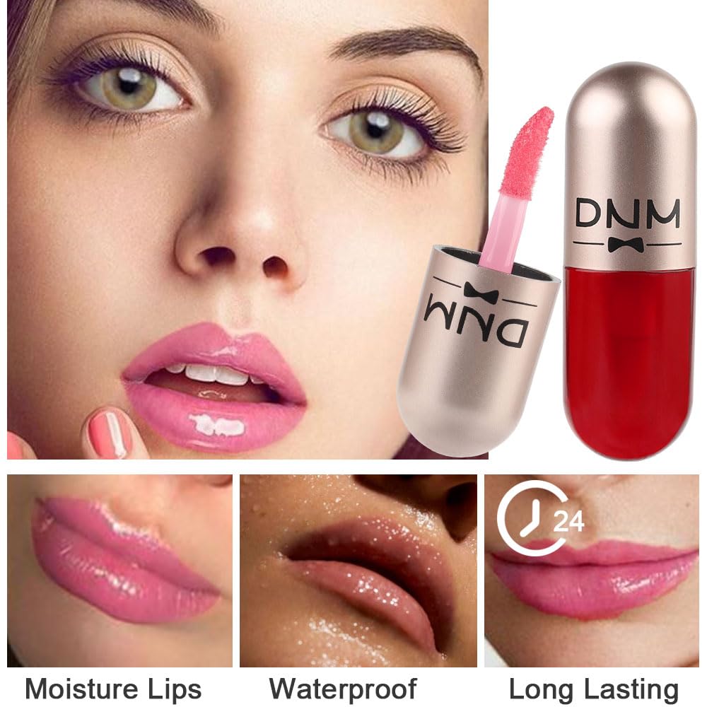 evpct Juego de 3 unidades de brillo labial teñido con aceite de labios color melocotón fresa, rojo cereza y cereza para mujeres y niñas, paquete de
