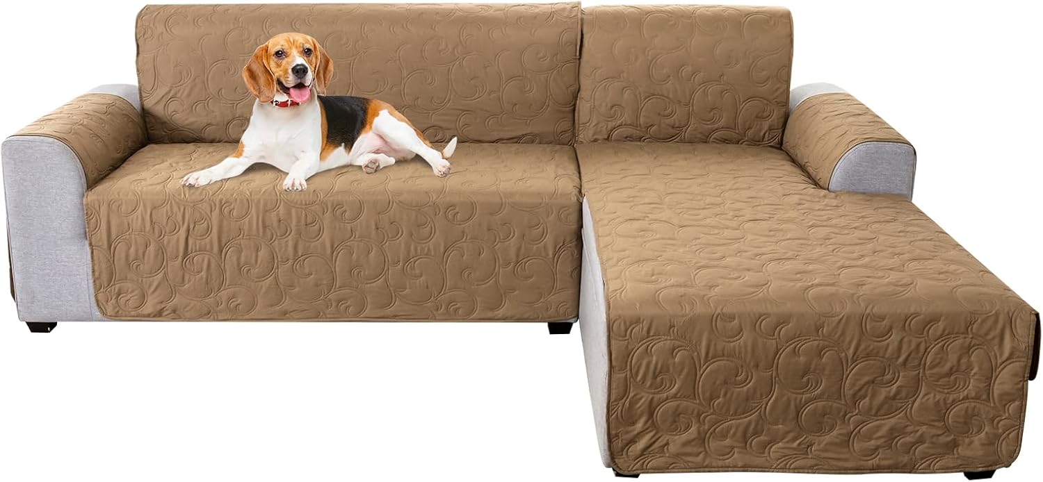 Fundas de sofá seccional, en forma de L, para perros, reversible, funda protectora de muebles para mascotas y gatos