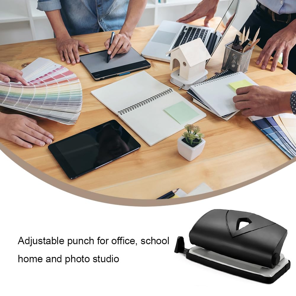 Perforadora de papel perforadora portátil de 2 agujeros, suministros de oficina en casa para tarjetas de visita, plásticos, papel