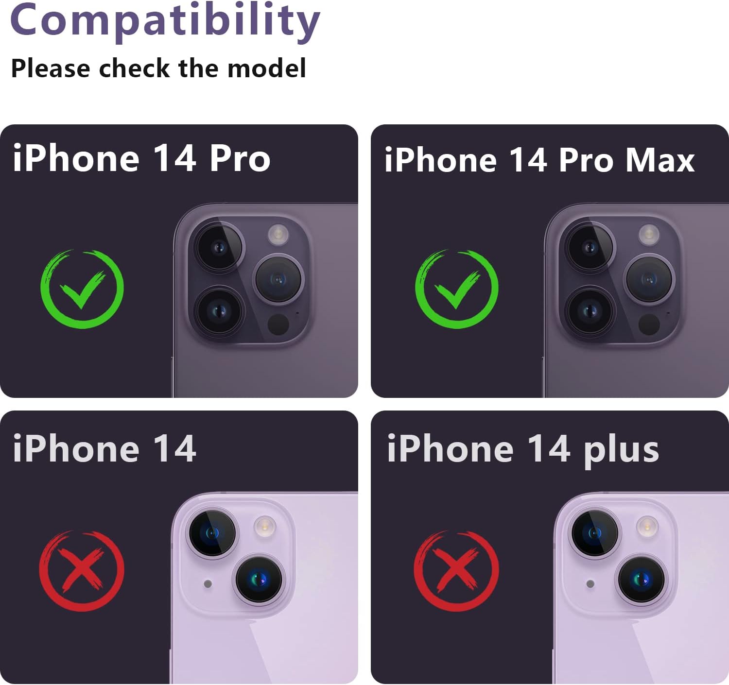 Korecase Paquete de 2 protectores de cámara compatibles con iPhone 14 Pro y iPhone 14 Pro Max, vidrio templado 9H, antiarañazos, polvo, fuerte