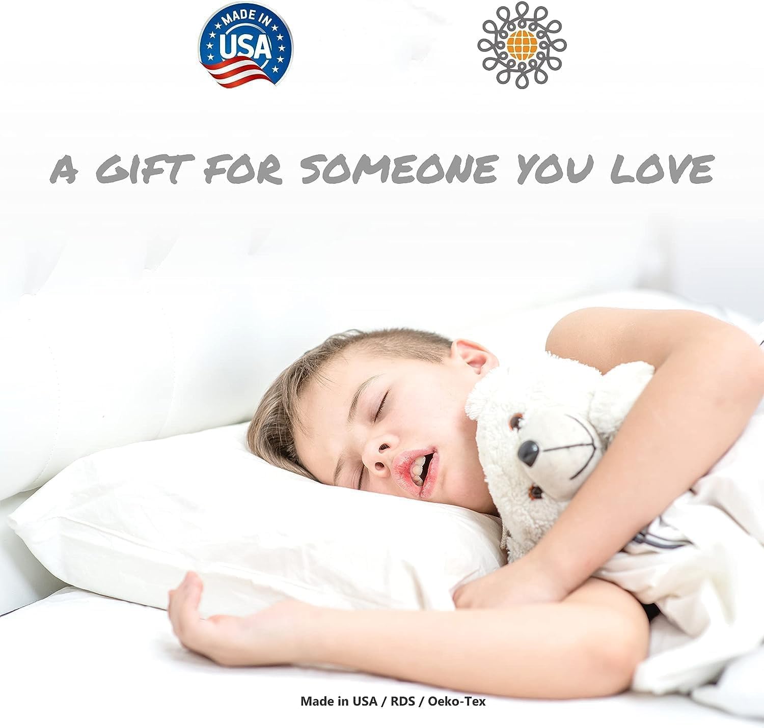 Dreamhood Juego de 2 almohadas de plumón de ganso de lujo, tamaño King, hechas en Estados Unidos, almohadas de cama con refuerzo suave para dormir