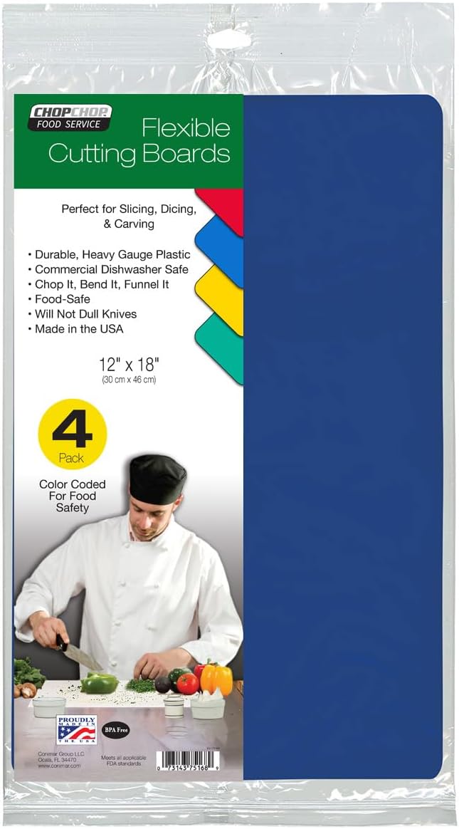 Cut N’ Funnel – Juego de 4 alfombrillas de plástico flexible de calibre pesado multicolor de 18 x 12 pulgadas, fabricadas en los Estados Unidos, sin