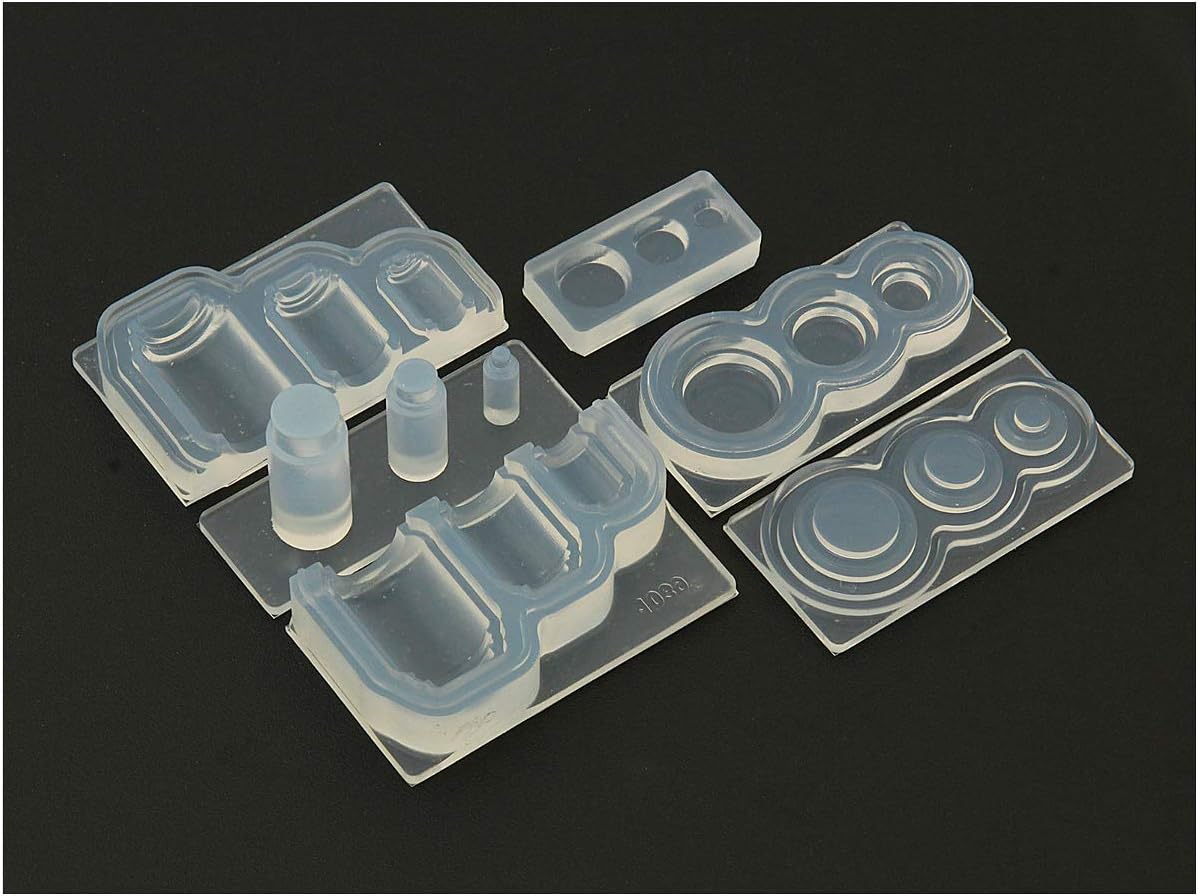 Nisshin Associates 1039 – Molde de silicona para resina de silicona, a escala 112, en miniatura, redondo y transparente, para resina UV, epoxi y