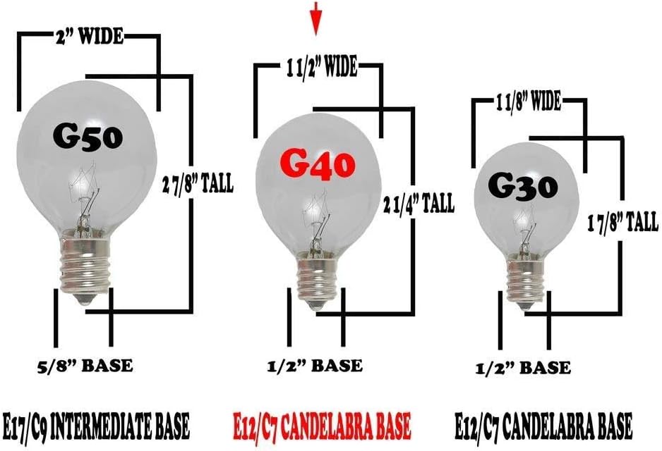Romasaty – Extensión de luces, para exterior con bombillas G40 tipo Edison transparente