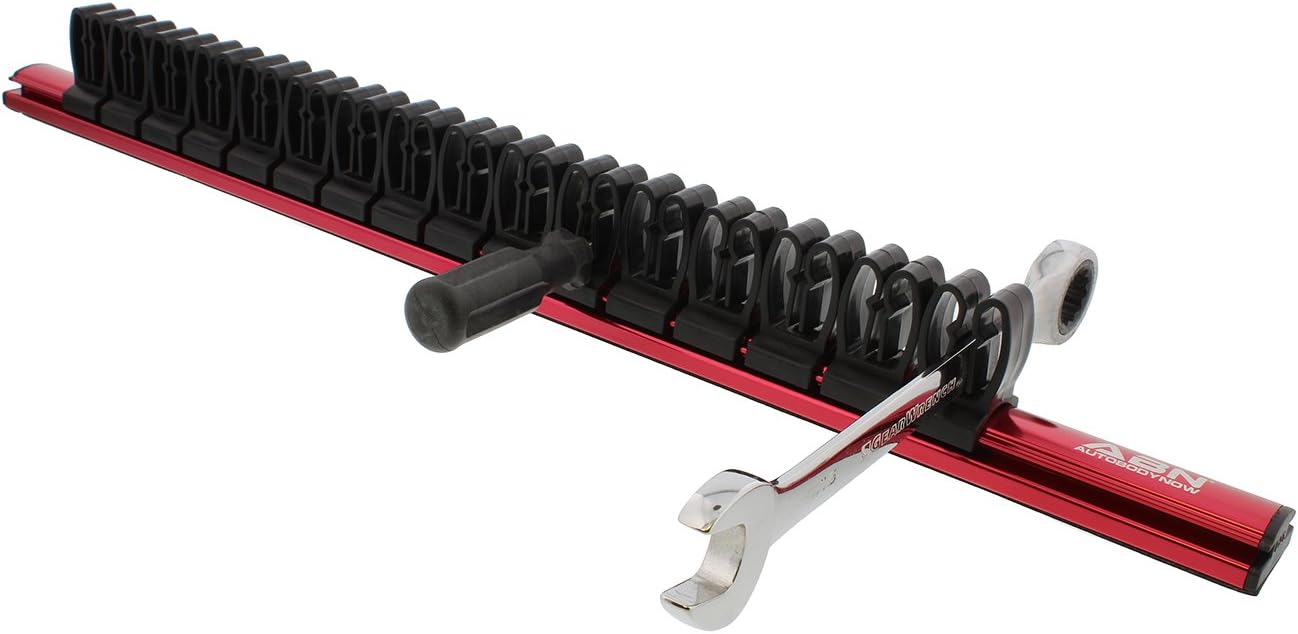 ABN Soporte magnético universal para herramientas de mano en rojo  Bandeja organizadora de almacenamiento de destornilladores para hasta 16