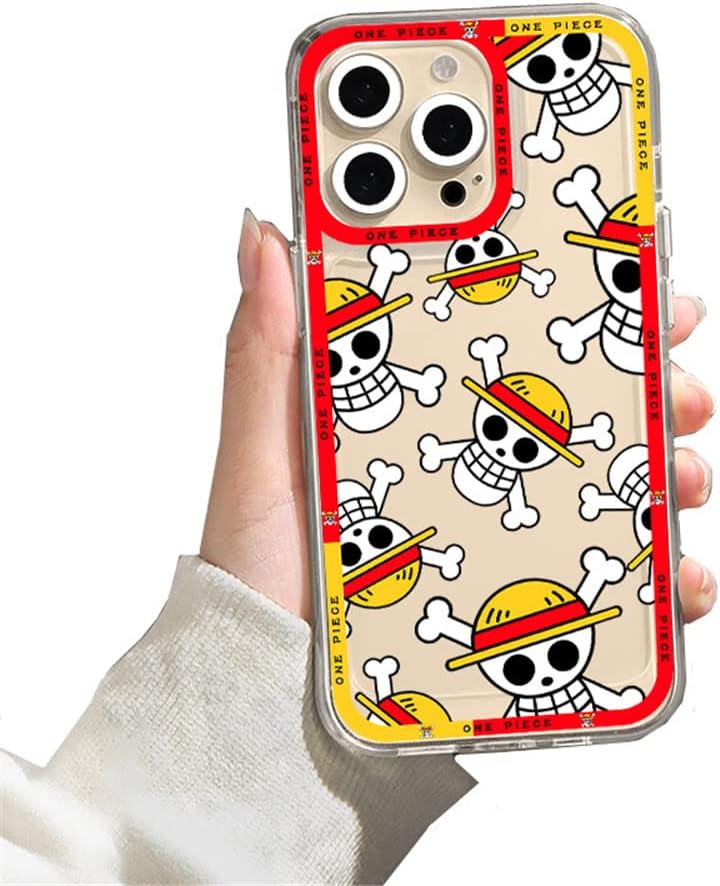 Funda para iPhone 13, diseño de dibujos animados japoneses, funda suave transparente de calavera de animé de dibujos animados japoneses, lindo