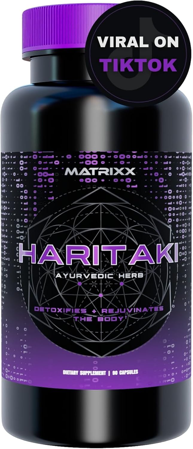 Matrixx Cápsulas Haritaki orgánicas  1000 mg Terminalia Chebula Powder  Apoya la desintoxicación y rejuvenecimiento, limpieza interna,