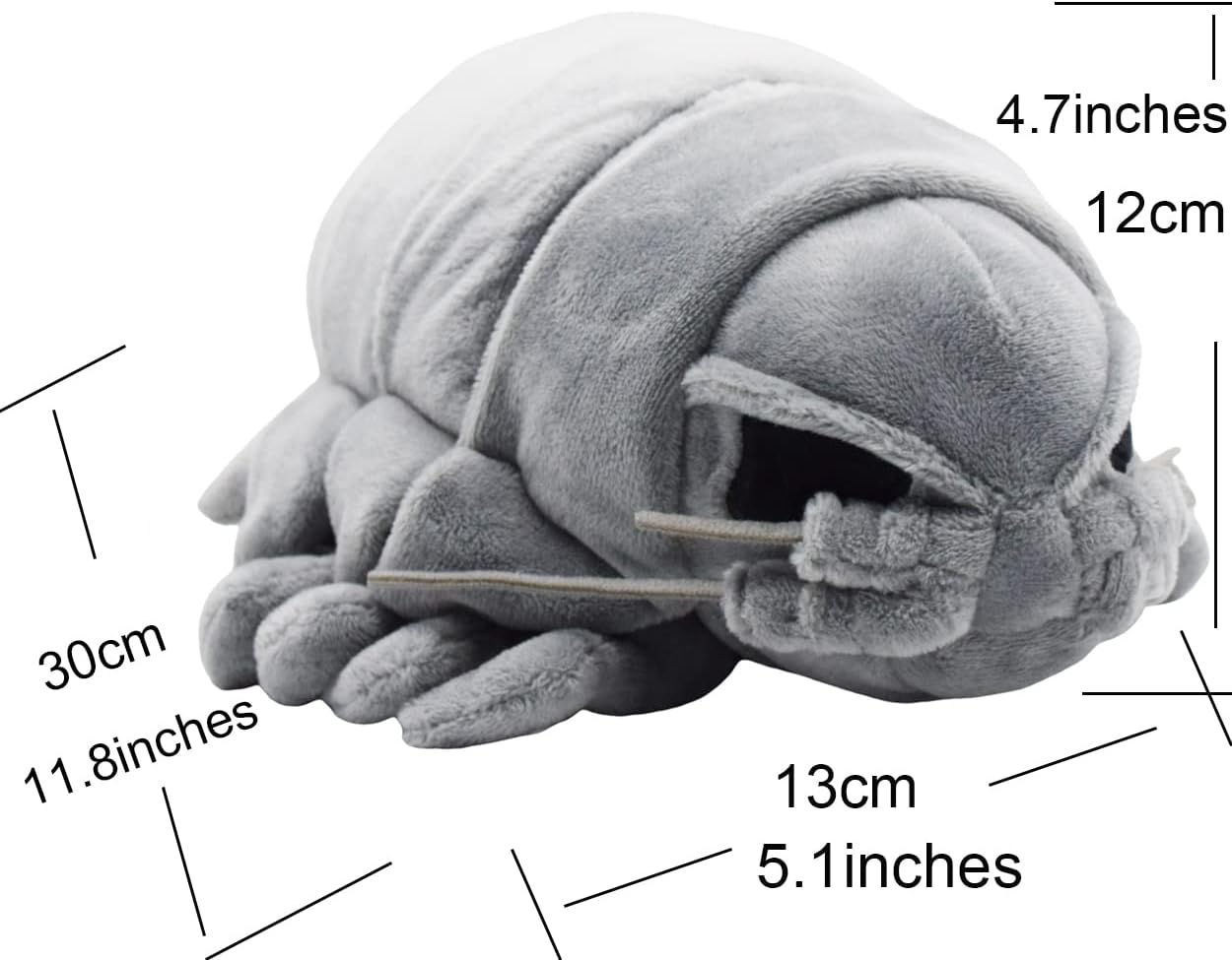 Juguete de peluche de isópodo gigante realista, peluches realistas del océano, muñeca de animales de simulación