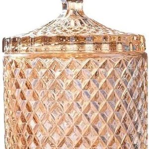 Tarro de almacenamiento de joyería de galletas de caramelo Tarro de caramelo de vidrio ámbar Tarro de galletas Tarro Tarro de almacenamiento de joyería de galletas de caramelo Tarro de caramelo de vidrio ámbar Tarro de galletas Tarro