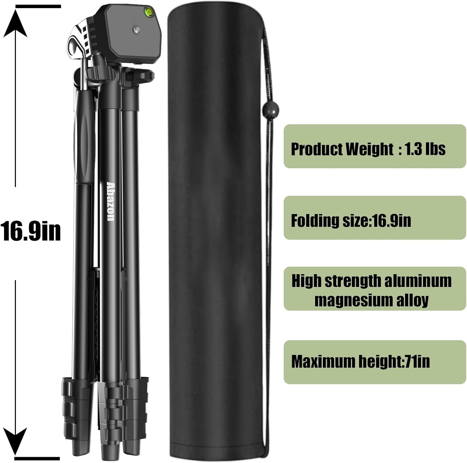 Trípode de cámara de 71 pulgadas compatible con cámaras Canon Nikon trípode ligero para teléfono con soporte remoto inalámbrico para teléfono con