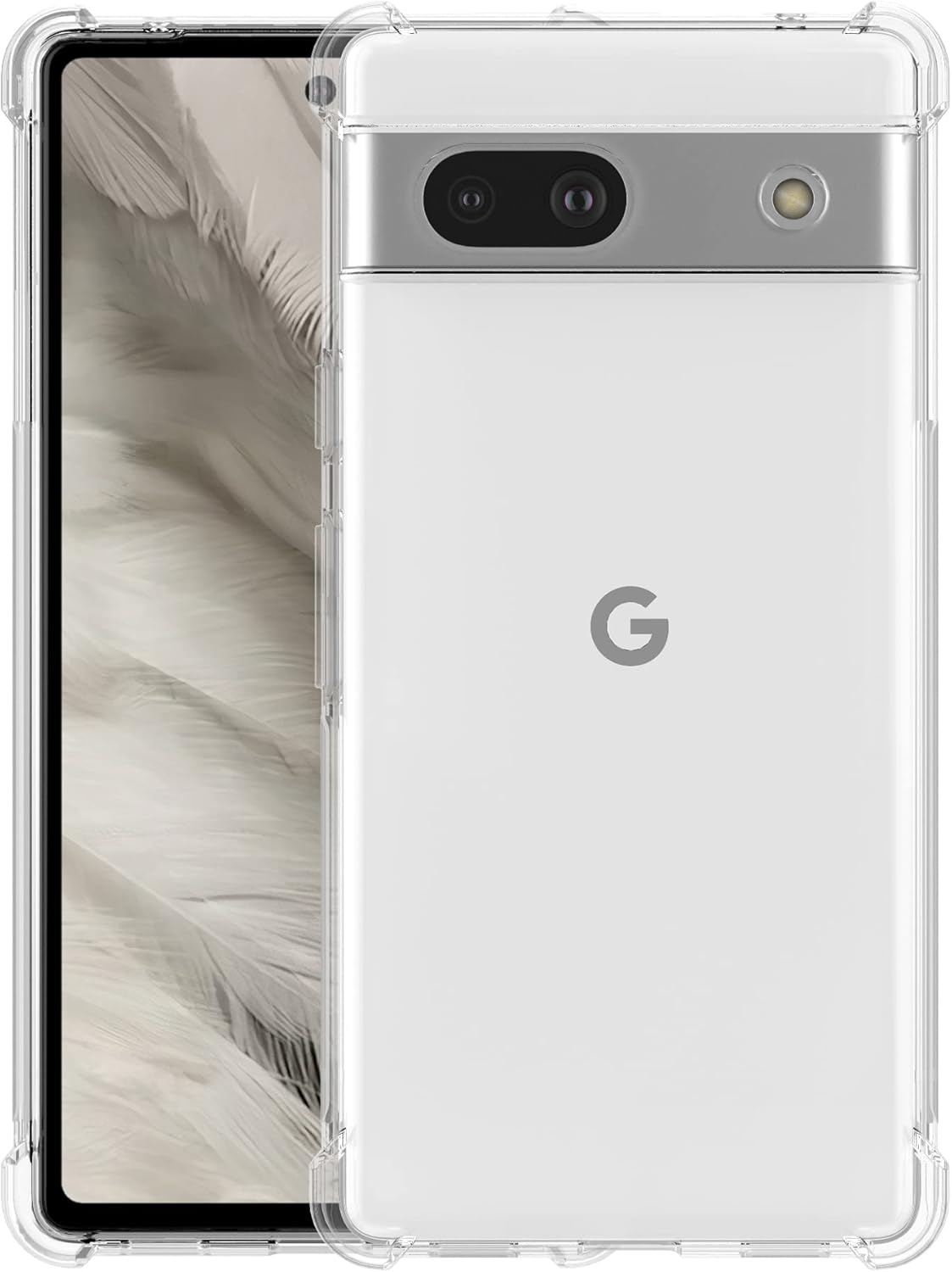 Foluu Funda para Google Pixel 7a, Pixel 7a, transparente, esquinas reforzadas resistentes a los arañazos, goma de poliuretano termoplástico, funda