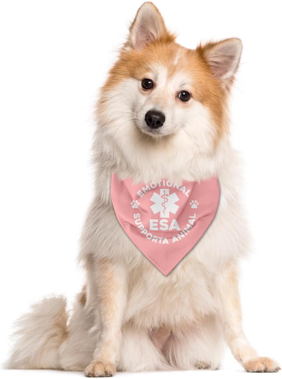 Bandana de apoyo emocional para perros, bandana para perro, accesorios de bufanda rosa para perro, bufanda triangular para mascotas, bandana para