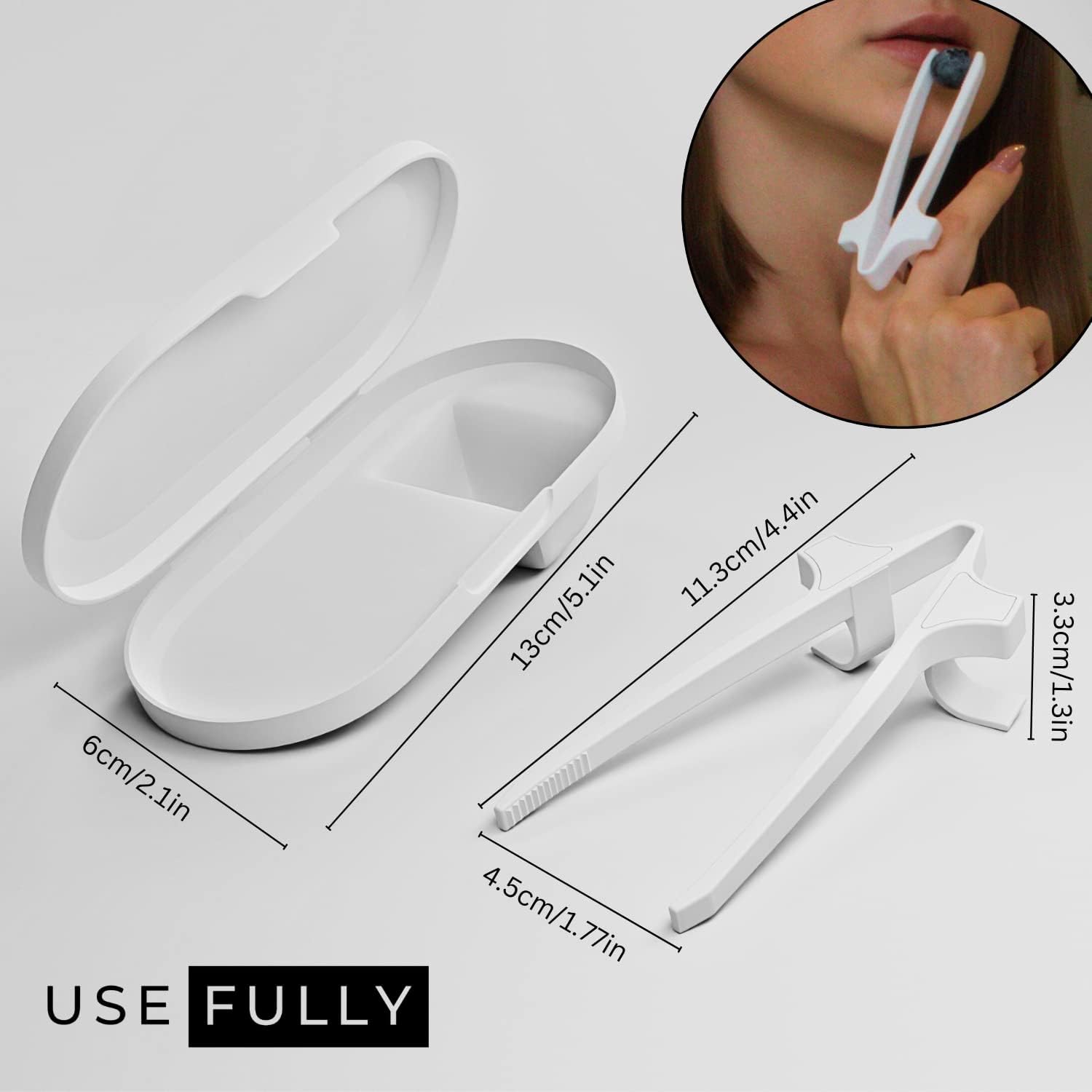 USEFULLY Palillos de dedo blancos para jugadores con estuche, palillos para aperitivos, palillos de chip de dedo, palillos para jugadores, palillos