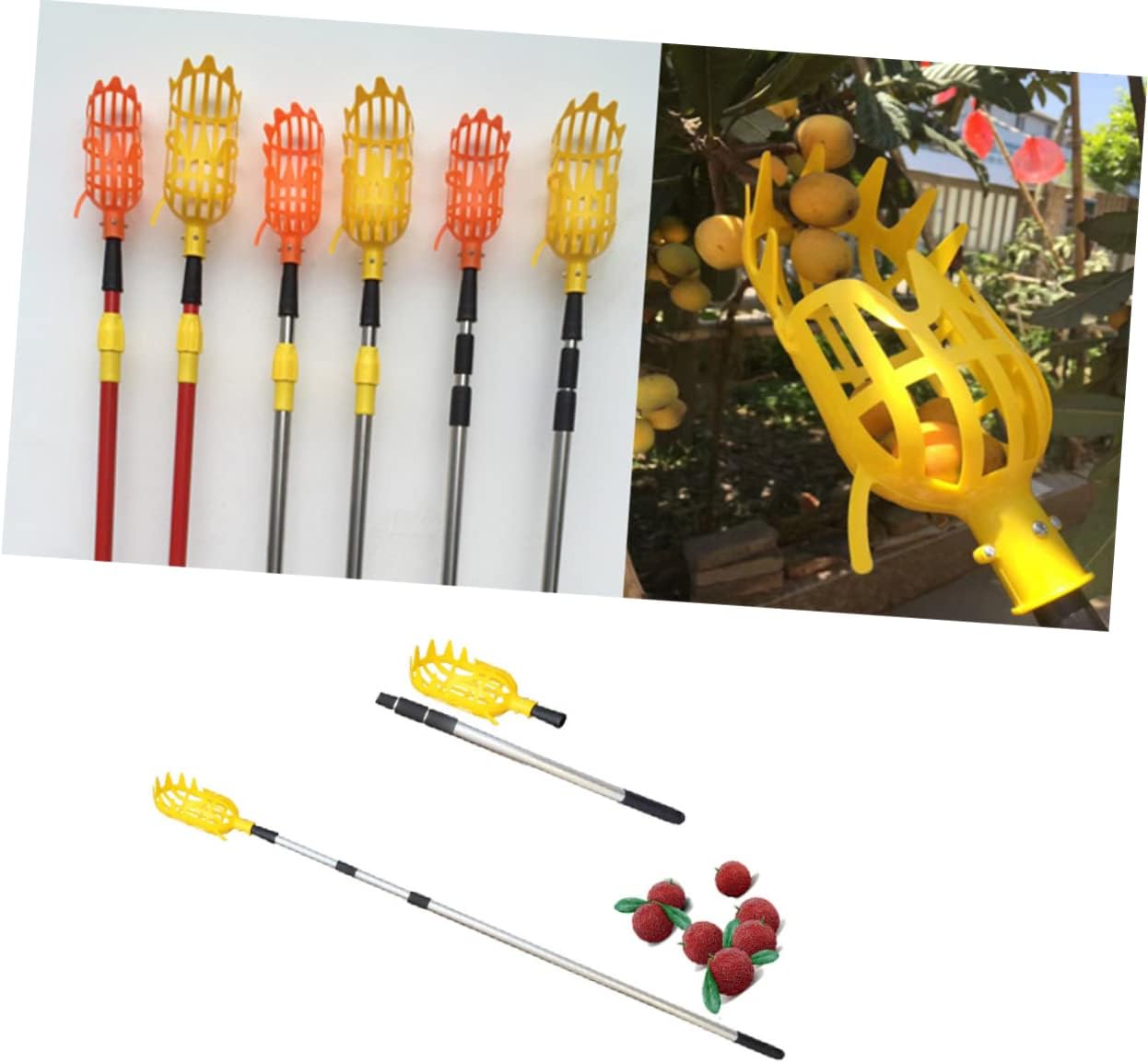 Yardwe Recogedor de nueces, recogedor de frutos secos, recogedor de frutas, herramienta de recogida de frutas, herramienta para recoger árboles