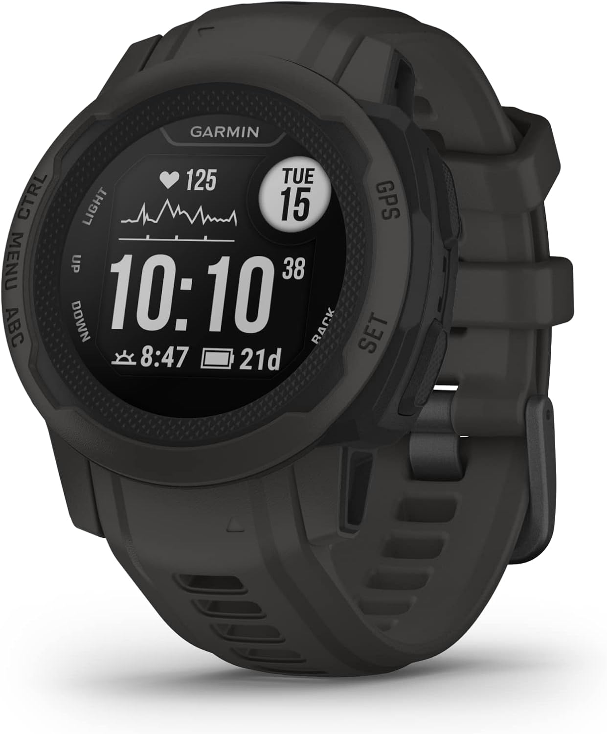 Garmin Instinct 2S, reloj resistente para exteriores de menor tamaño con GPS, fabricado para todos los elementos, con soporte multi-GNSS,