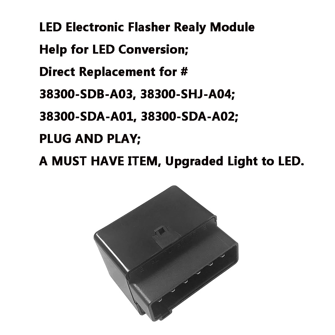 38300-SDB-A03 Conjunto de relé de intermitente LED para Honda (Accord 03-07) (Ridgeline 06-14) (Odyssey 05-10) y (MDX 07-13) (TSX TL 05-08) Señal de