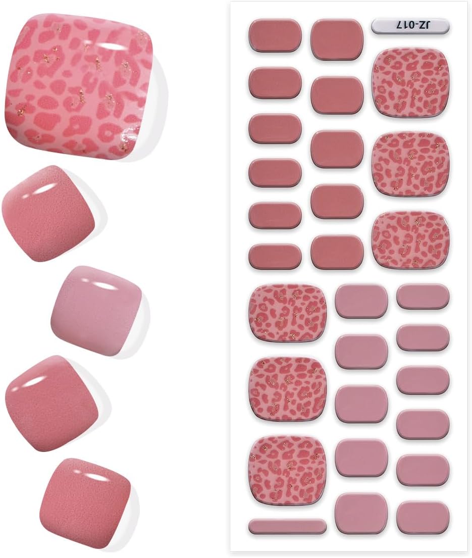 Tiras de gel semicuradas para uñas de los pies, tiras de pedicura de gel semicuradas, calcomanías de gel para pedicura de larga duración,
