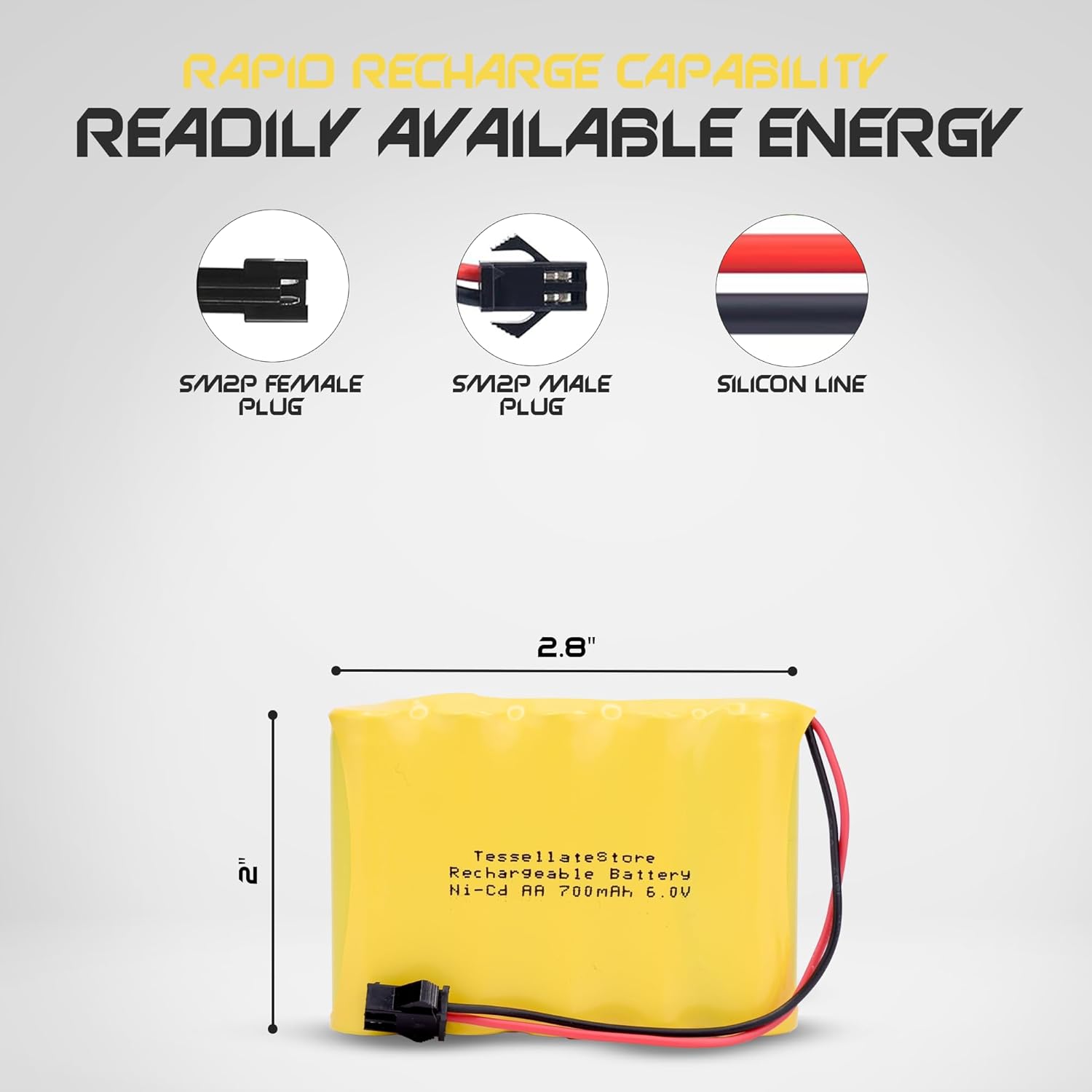 TessellateStore Batería Ni-CD Energy 6.0V 700mAh + SM2 Plug (2)