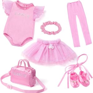 Accesorios de ropa para muñecas de 18 pulgadas, juego de vestido de bailarina de ballet para muñecas de 18 pulgadas, incluye leotardo rosa, medias, Accesorios de ropa para muñecas de 18 pulgadas, juego de vestido de bailarina de ballet para muñecas de 18 pulgadas, incluye leotardo rosa, medias,