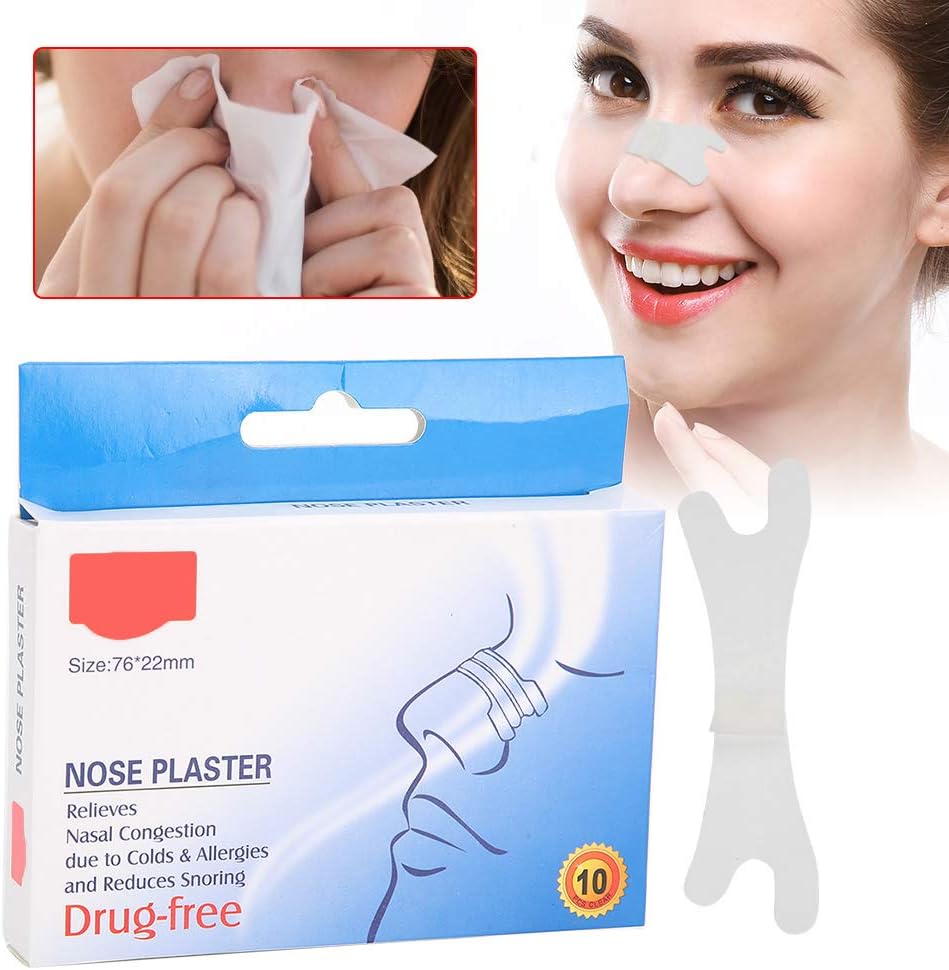10 tiras nasales, parche de nariz para dormir antironquidos, portátil, unisex, para mejorar el sueño