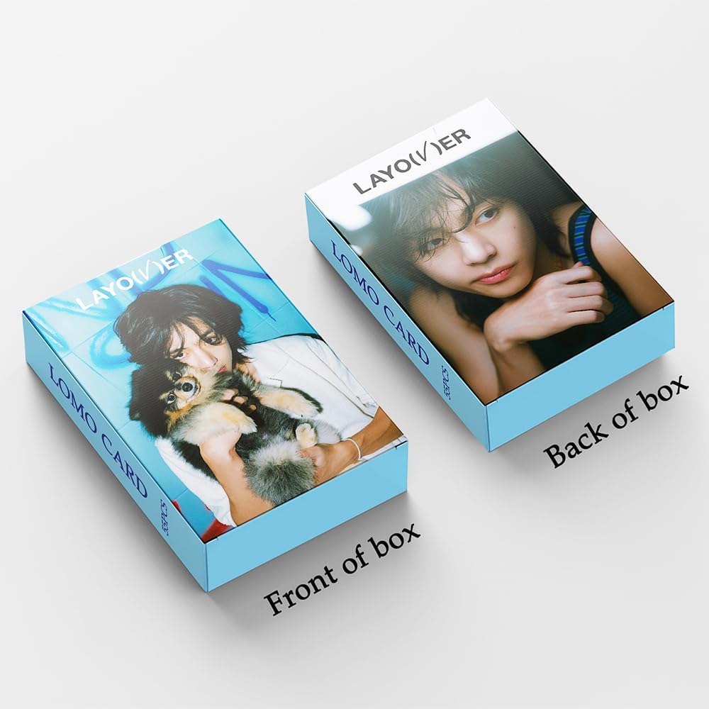V Layover – Juego de tarjetas fotográficas de 55 piezas 2023 V Tae Hyung Solo Album Layover Lomo Cards Bangtan Boys Merchandise Regalo para
