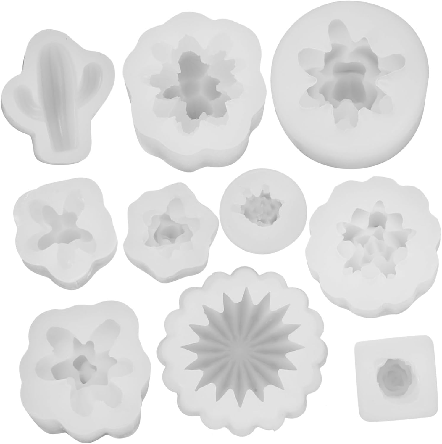EXCEART 30 piezas de molde de jabón de resina epoxi molde de silicona para suculentas, moldes de cera para velas, molde de escritorio, decoración de