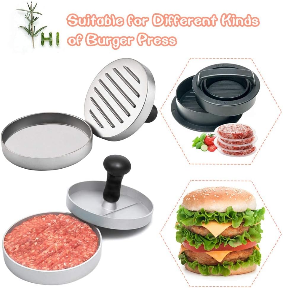 Rondas de papel para hamburguesa para prensa de hamburguesas de 44.5 pulgadas, 200 piezas de 4.5 pulgadas, hojas de papel de hamburguesa para