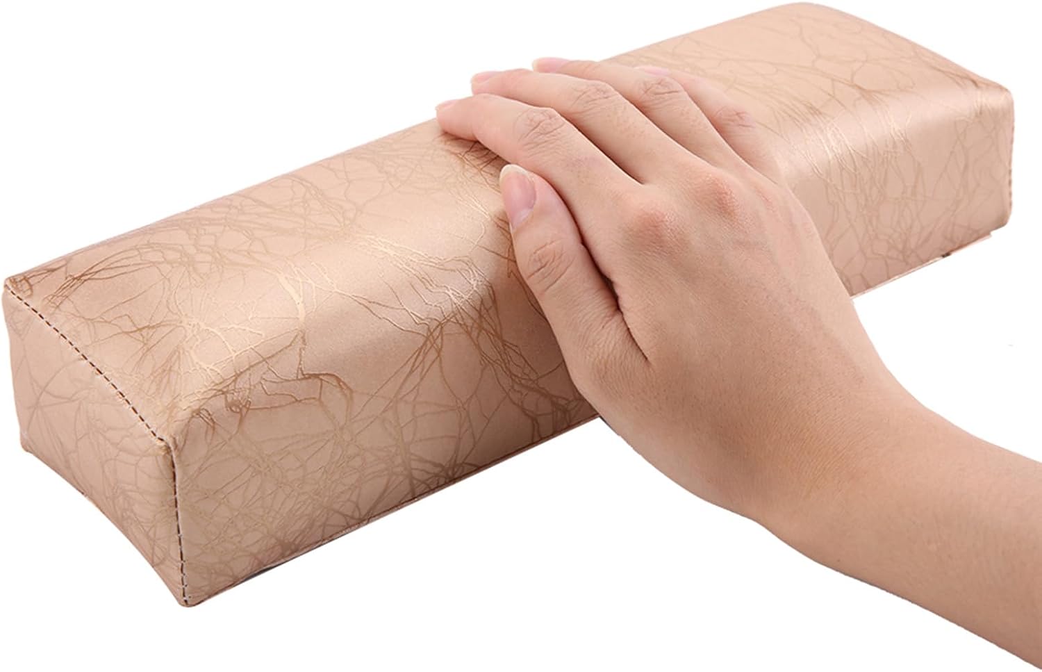 Cojín de mano para reposabrazos, almohada de cuero a rayas, cojín de reposamanos de esponja suave, almohada de descanso de manos para clientes de