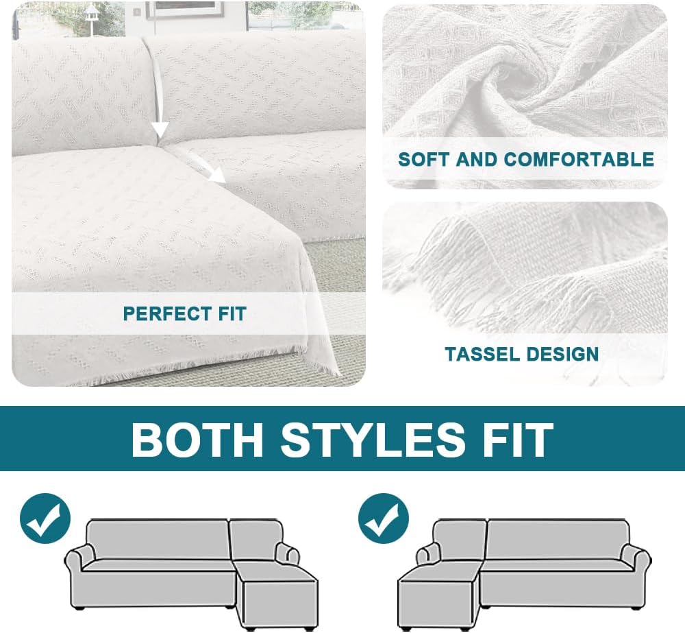 Turquoize Fundas de sofá modulares para sala de estar, funda de sofá en forma de L, 2 piezas para sofás seccionales, fundas de sofá para perros, con