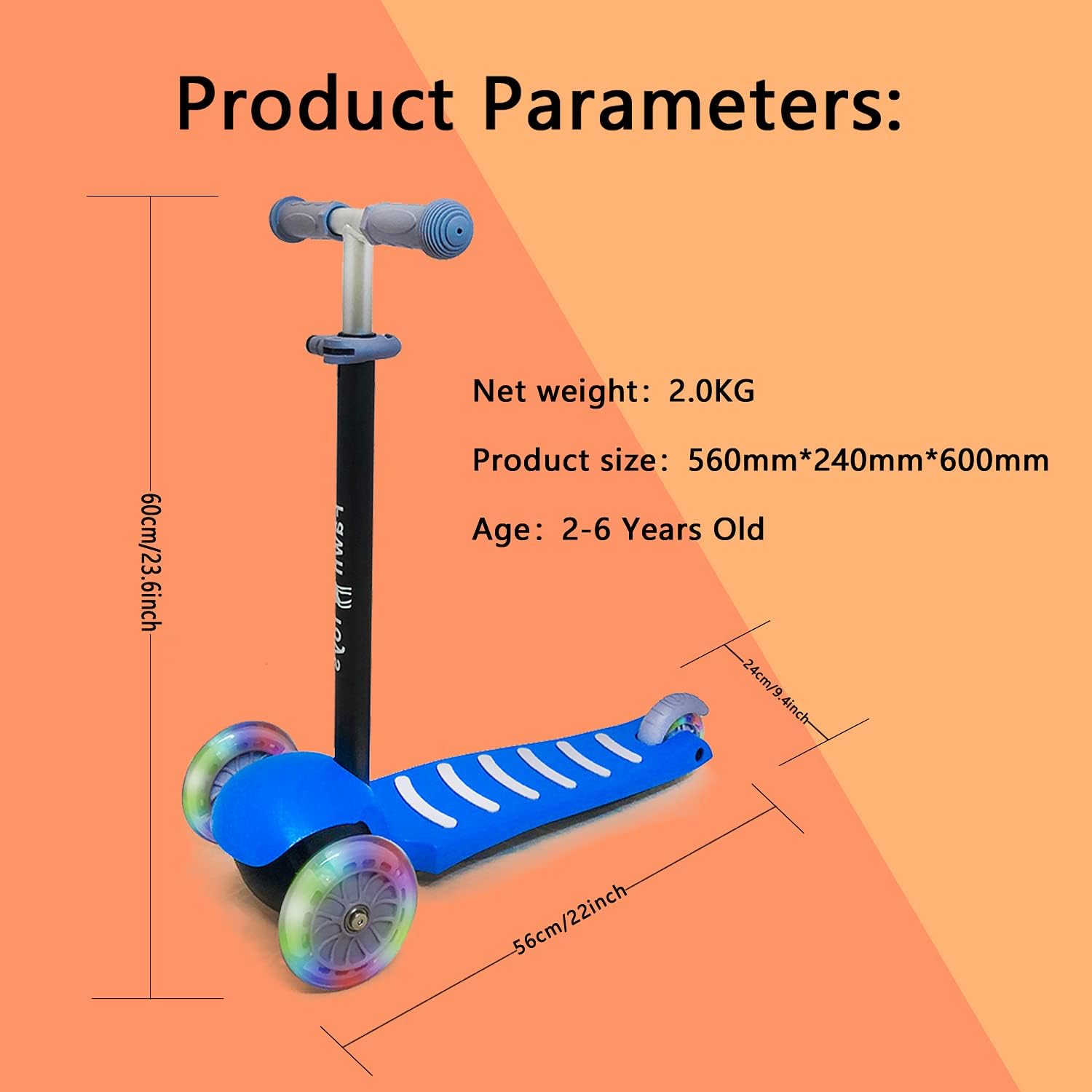 Fawn Toys Ruedas intermitentes para patinete junior de 3 ruedasinclinadas para girarinteriorinteriorexterior 36 meses +