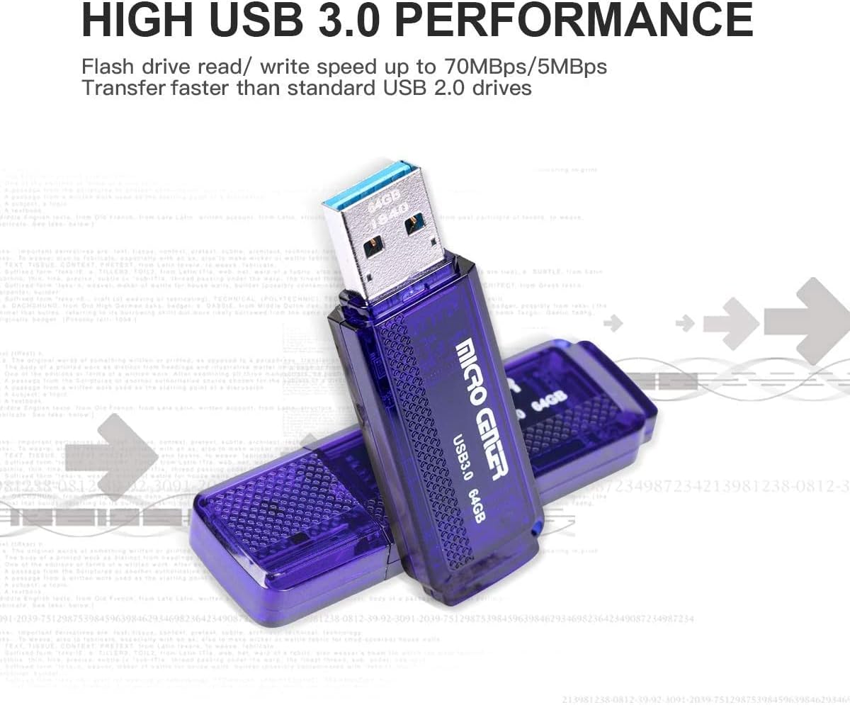 INLAND Micro Center Super Speed – Paquete de 20 unidades flash USB 3.0 de 64 GB de memoria USB 3.0, almacenamiento de datos, unidad de salto a