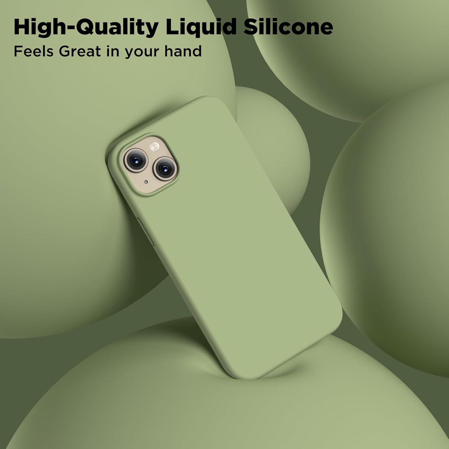 COFFKER Compatible con iPhone 15, funda de silicona líquida, funda protectora de cuerpo completo a prueba de golpes forro de microfibra suave