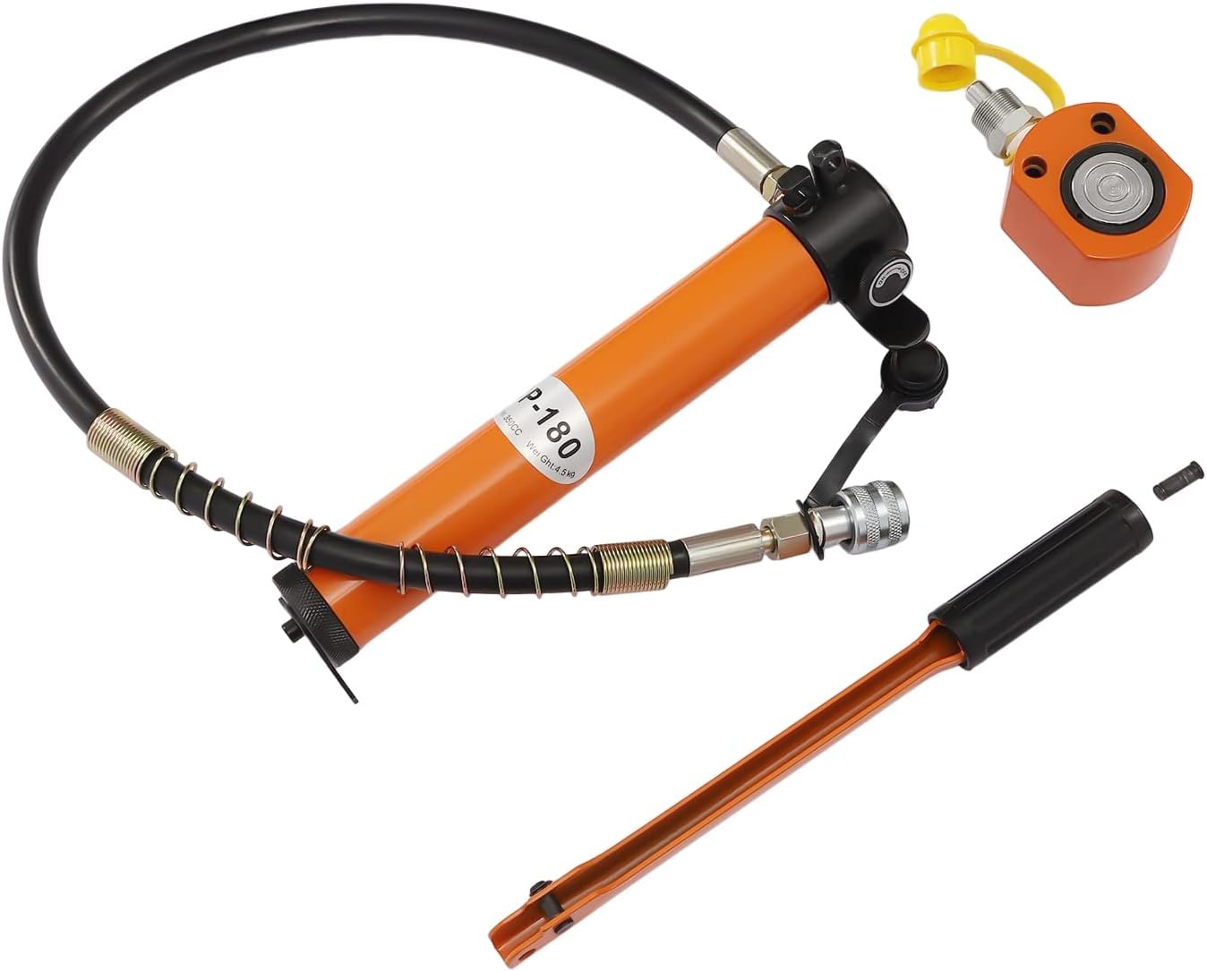 BSY-10 Gato hidráulico+bomba hidráulica de mano CP-180, 10T22046lbs 11mm0.43in Stroke Hydraulic Ram Cylinder Jack&350CC Bomba hidráulica manual,