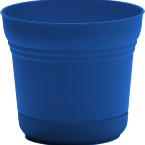 Bloem Saturn – Maceta redonda con bandeja para platillo 12 pulgadas, color azul clásico, maceta de plástico duradera, acabado mate, platillo Bloem Saturn – Maceta redonda con bandeja para platillo 12 pulgadas, color azul clásico, maceta de plástico duradera, acabado mate, platillo