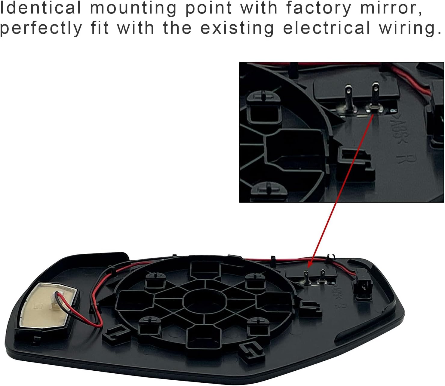 Espejo lateral derecho de repuesto para Chevy Silverado 1500 2500HD 3500HD 2014-2017, GMC Sierra 1500 2500 3500 2015-2017 – Con soporte trasero y