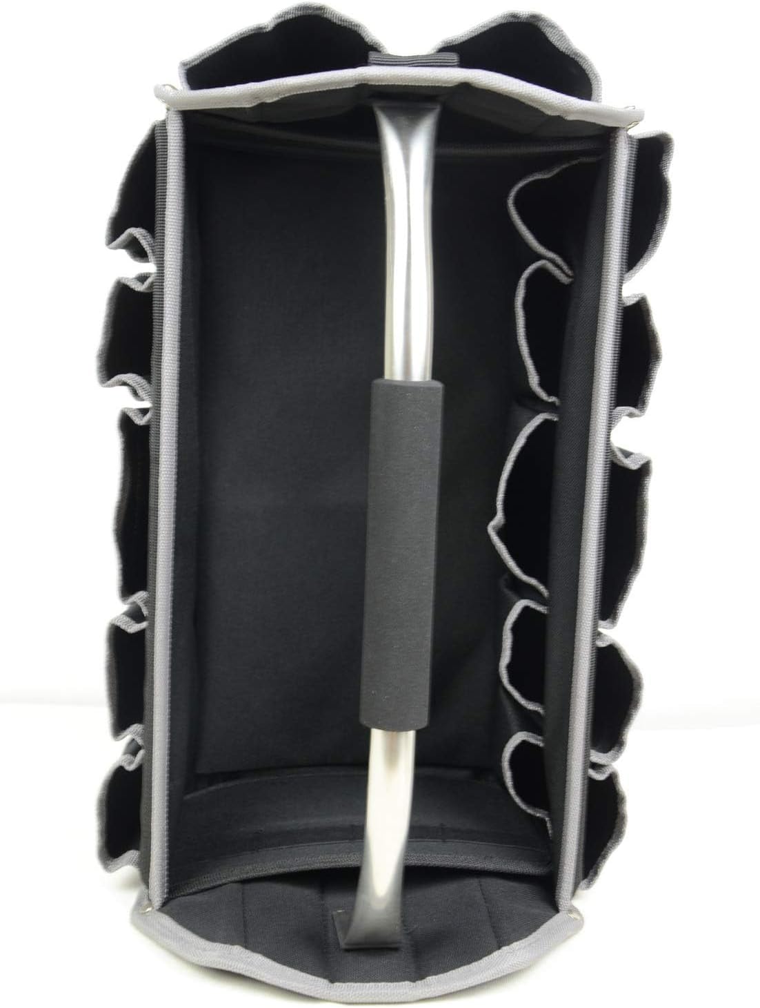 Bolsa de herramientas para electricista de 16 pulgadas, con parte superior abierta, material reforzado 600D con 16 bolsillos externos, asa de acero