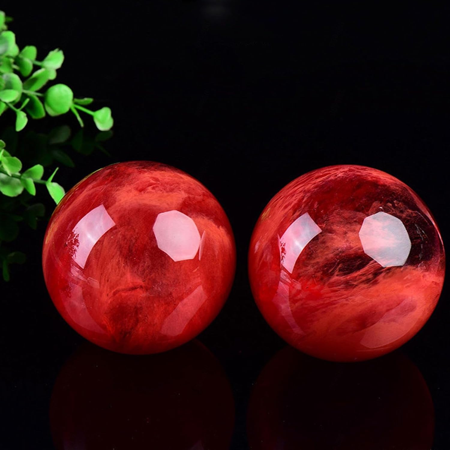 Bola de cristal de cuarzo fundido rojo transparente  Bola de obsidiana roja  Esfera de bola de rubí de cristal rojo natural  Piedra preciosa de