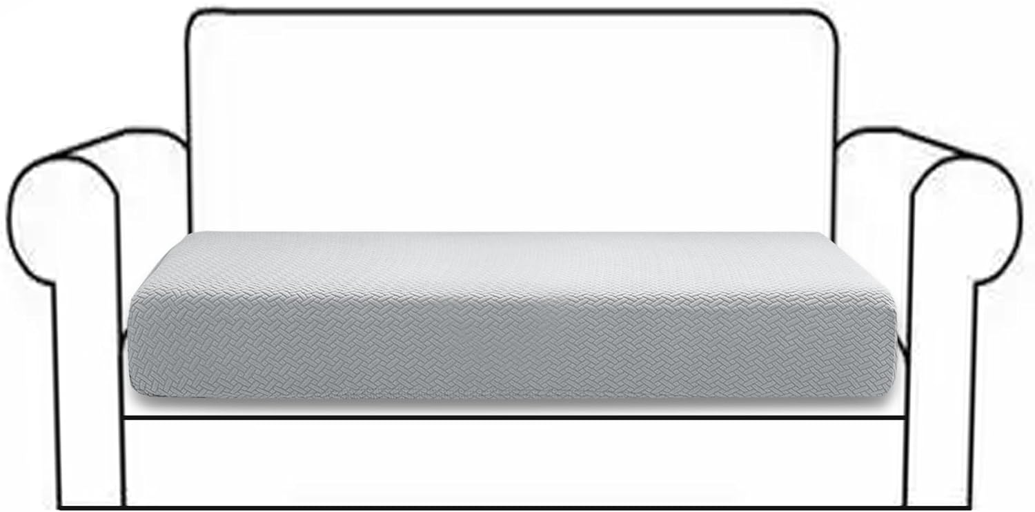 Jin Le Fundas de cojín elásticas individuales para sofá, fundas de cojín de asiento de sofá, fundas de sofá de tela jacquard con textura suave con