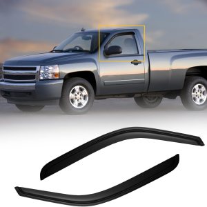 CMVT Auto Viseras de ventana para Chevy Silverado y Sierra 15002500 99-06, protectores de lluvia, deflector de pantalla, deflector de sombra humo CMVT Auto Viseras de ventana para Chevy Silverado y Sierra 15002500 99-06, protectores de lluvia, deflector de pantalla, deflector de sombra humo