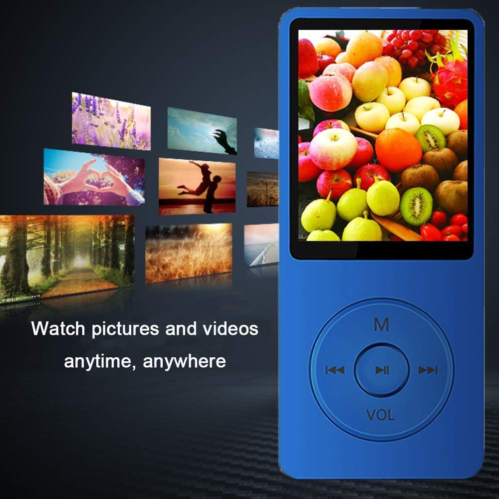 MP3 Player, Music Player with 16GB Micro SD Card, Build-in SpeakerPhotoVideo PlayFM RadioVoice RecorderE-Book Reader, Supports up to 128GB