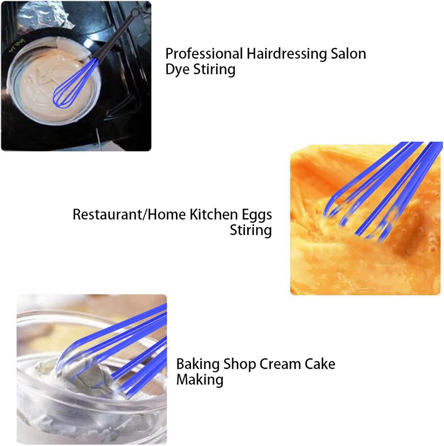 Juego de batidores, 5 unids plástico salón peluquería peluquería color tinte crema batidor cocina globo mezclador herramienta huevo batidor rápido