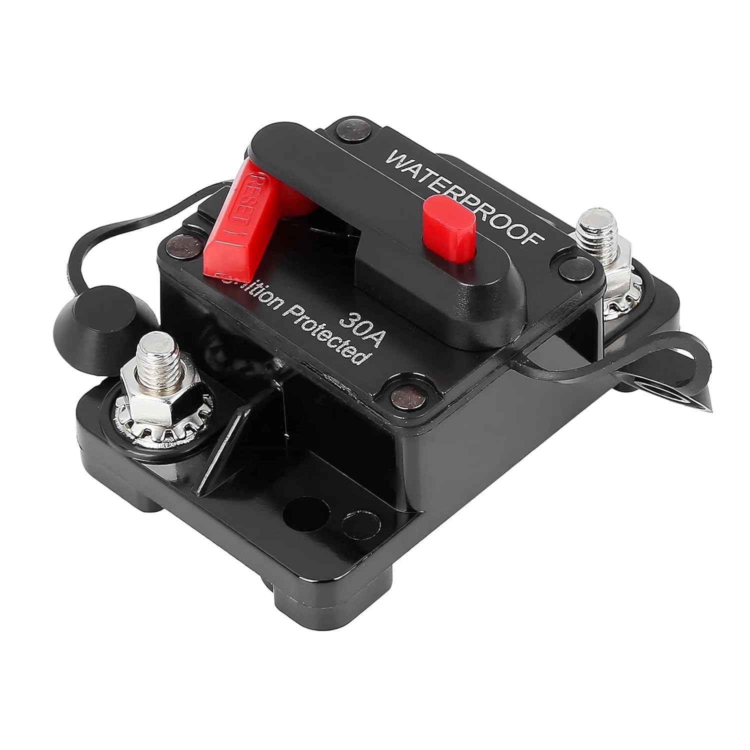 Disyuntor de 60 amperios, disyuntor de 12 V – 48 V CC 60 A con fusible de reinicio manual para motor de arrastre, caravana, vehículos marinos,