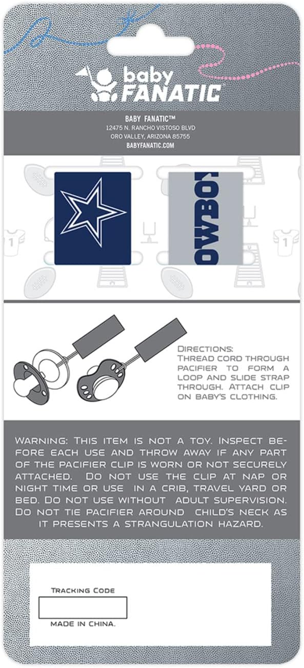 BabyFanatic – Paquete de 2 clips unisex con licencia oficial, NFL Dallas Cowboys – Ropa para bebés con licencia oficial